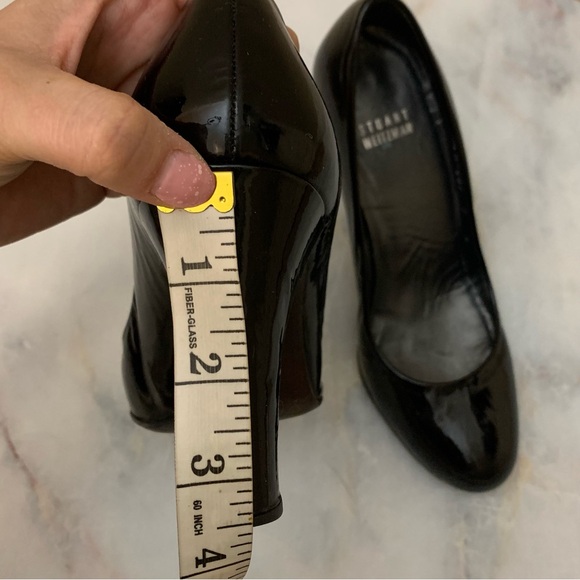 Stuart weitzman black patent leather pump size 7 black heel black pump - Picture 11 of 12